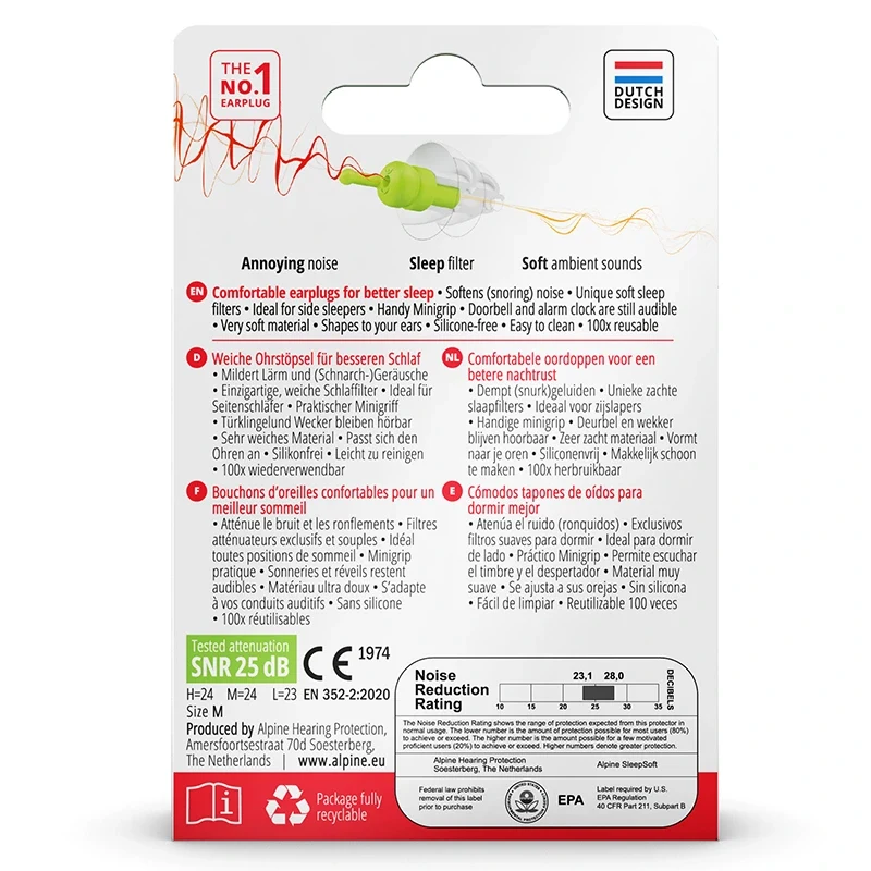 Alpine SleepSoft Earplugs 1 par Alpine