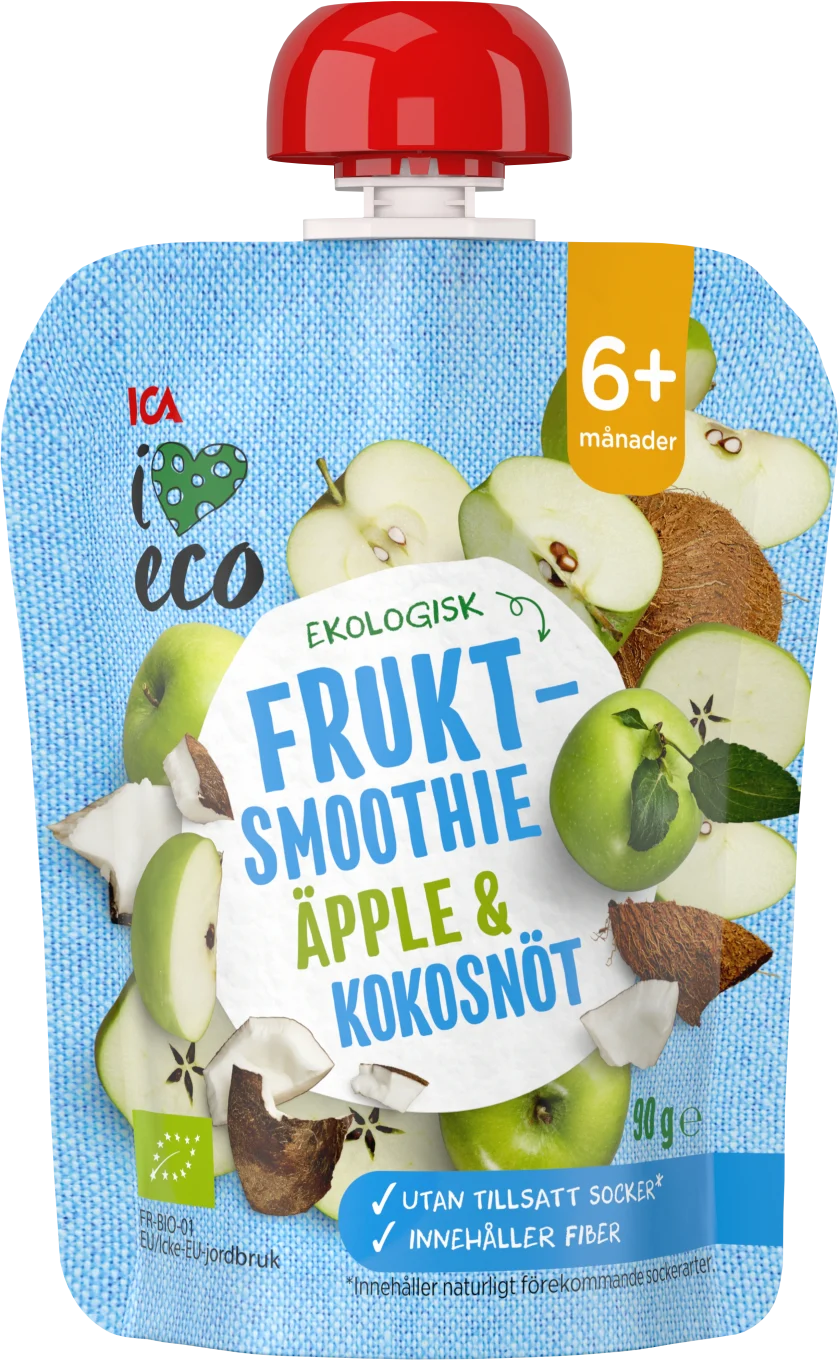 ICA I Love Eco Fruktsmoothie Äpple Kokos 90 g ICA I Love Eco