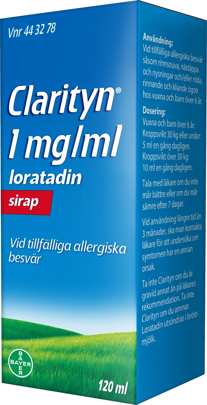 Clarityn Sirap 1mg/ml Flaska, 120 ml Clarityn