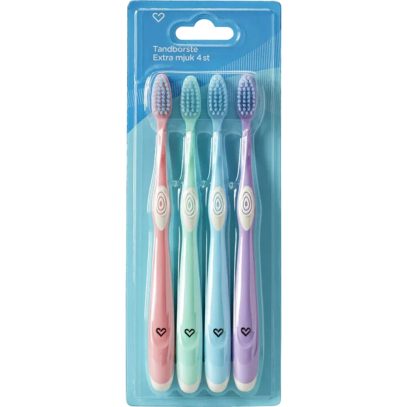 Hjärtats Tandborste Extra Mjuk 4-pack Hjärtats