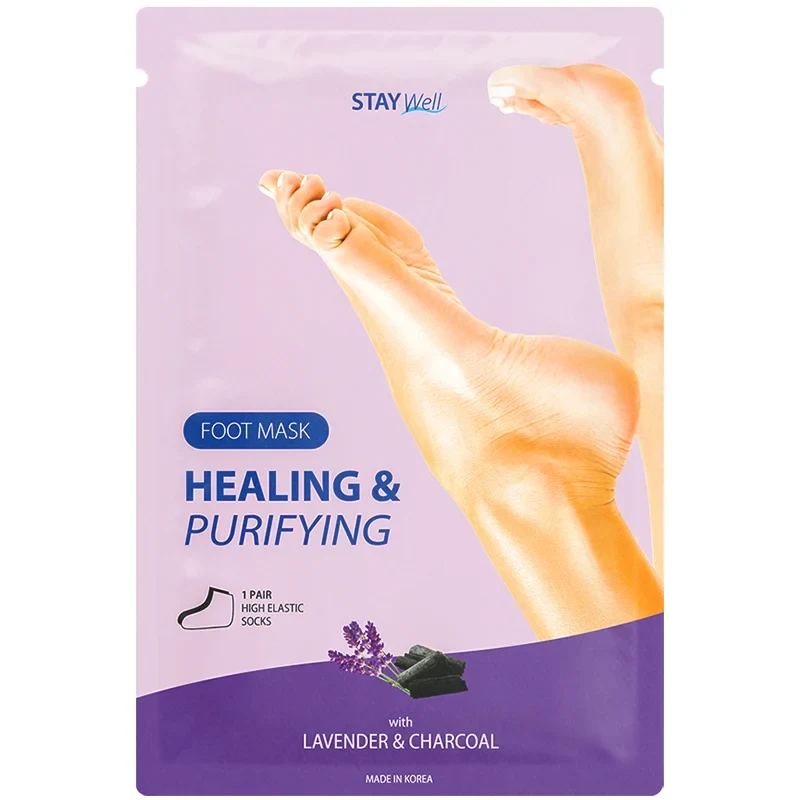 Stay Well Healing & Purifying Foot Mask Charcoal 1 par Stay Well