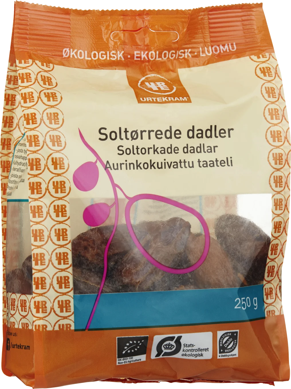 Urtekram Soltorkade Dadlar Eko 250 g Urtekram