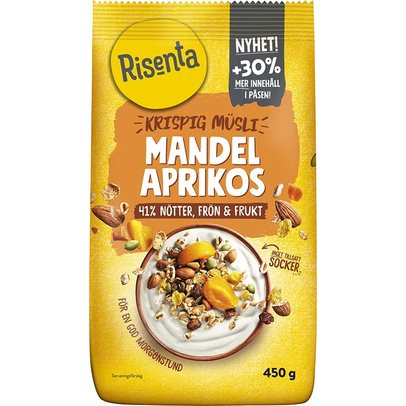 Risenta Krispig Müsli Mandel Aprikos 450 g Risenta