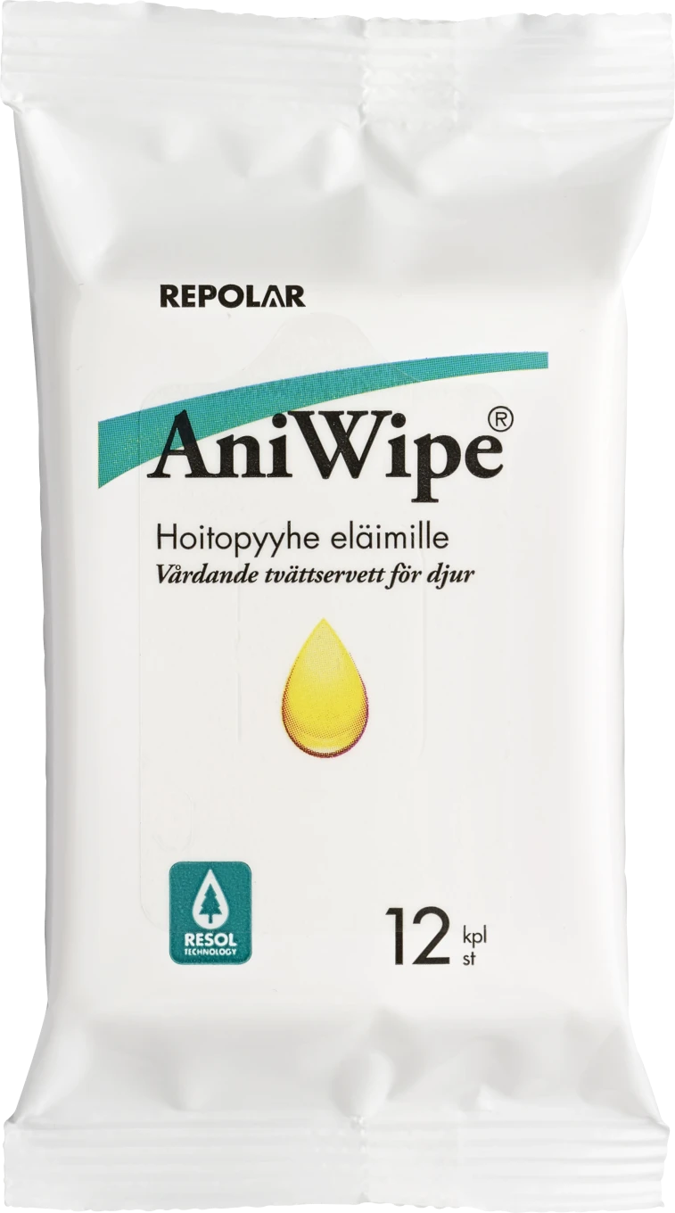 Repolar AniWipe Vårdande Tvättservett för Djur 12 st Repolar