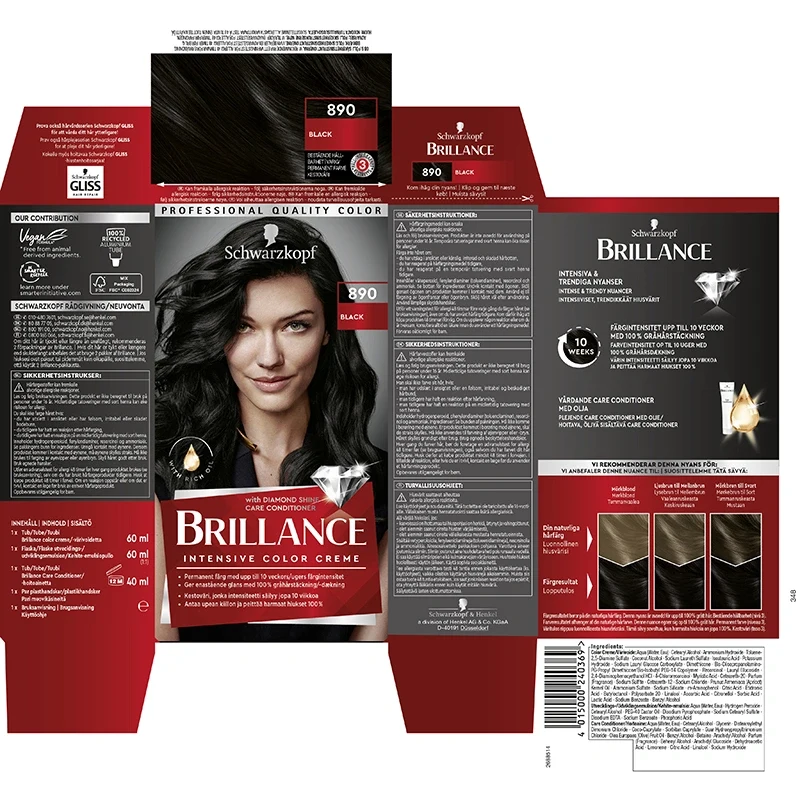 Schwarzkopf Brillance Hårfärg 890 Black Schwarzkopf