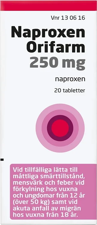 Naproxen Orifarm tablett 250 mg 20 st Orifarm