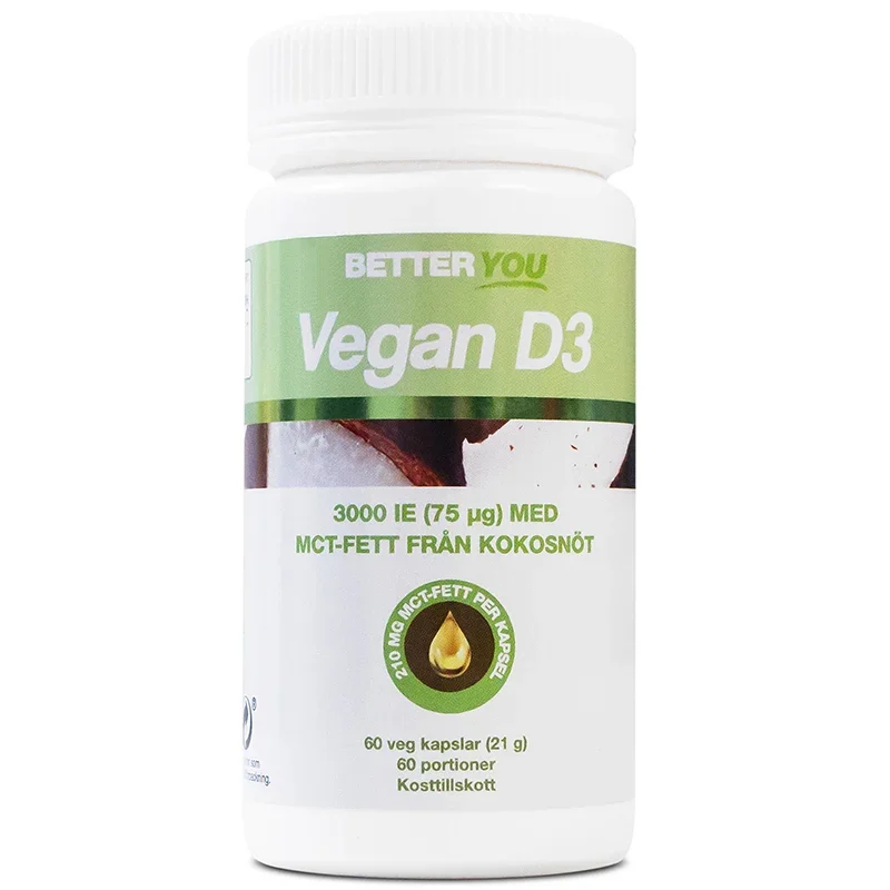 Better You Vegan D3 3000IE + MCT-fett 60 kapslar Better You