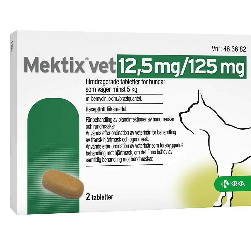 Mektix vet Filmdragerad tablett 12,5mg/125mg Blister, 2tabletter Mektix vet