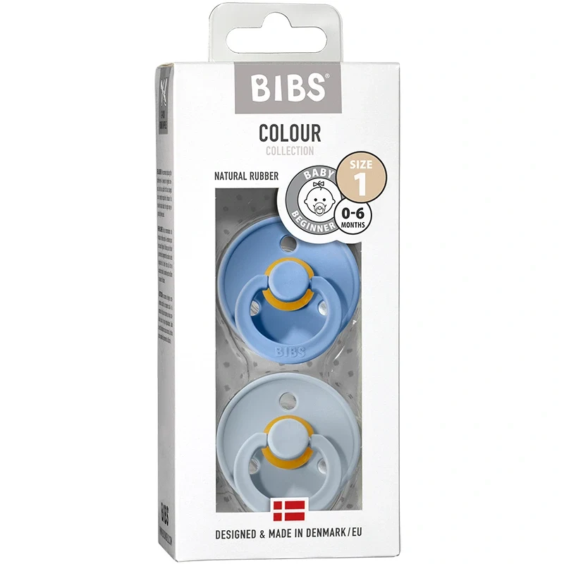 BIBS Napp Sky Blue / Baby Blue 0-6 månader 2-pack Bibs