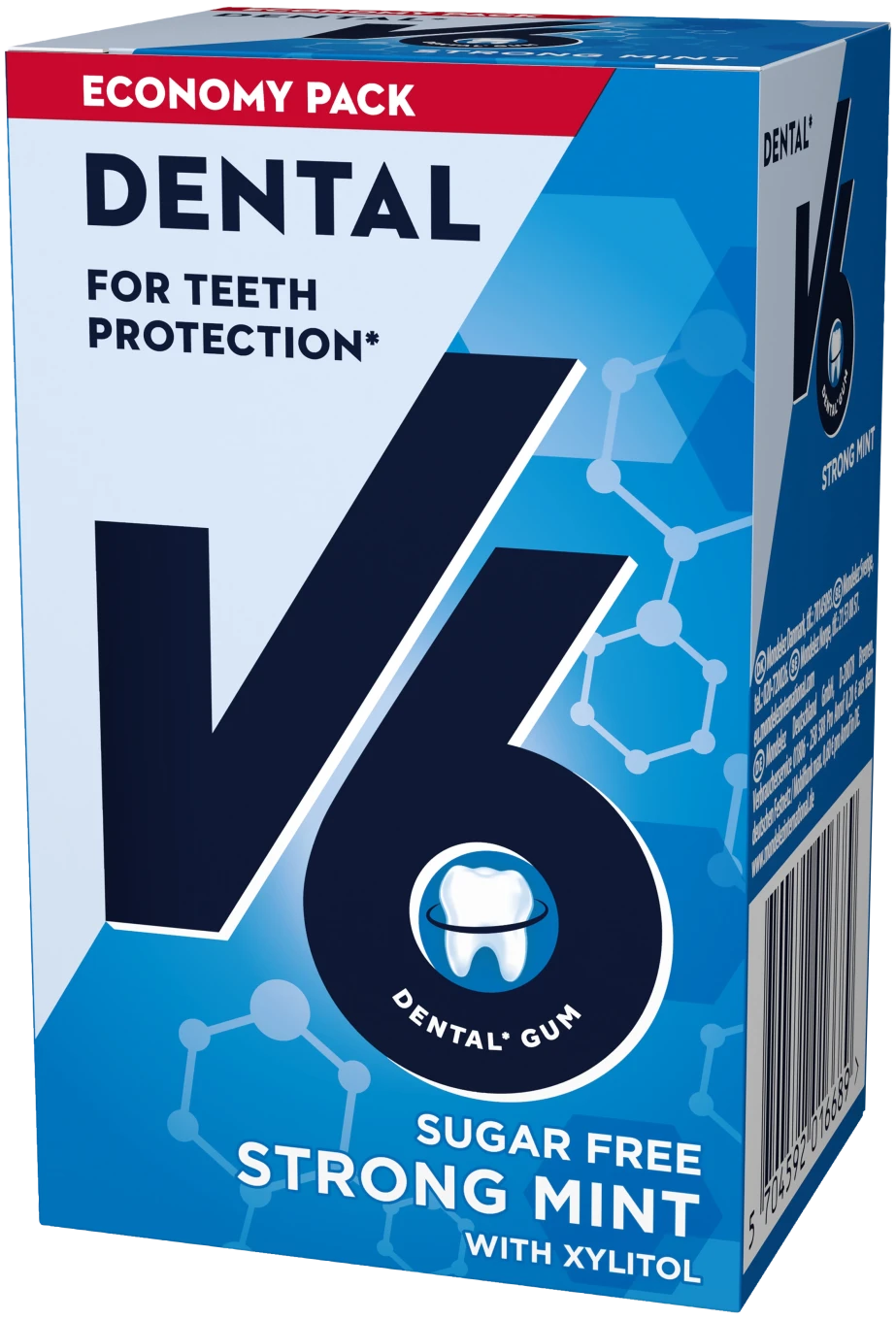 V6 Dental Care Strong Mint tuggummi 72g V6