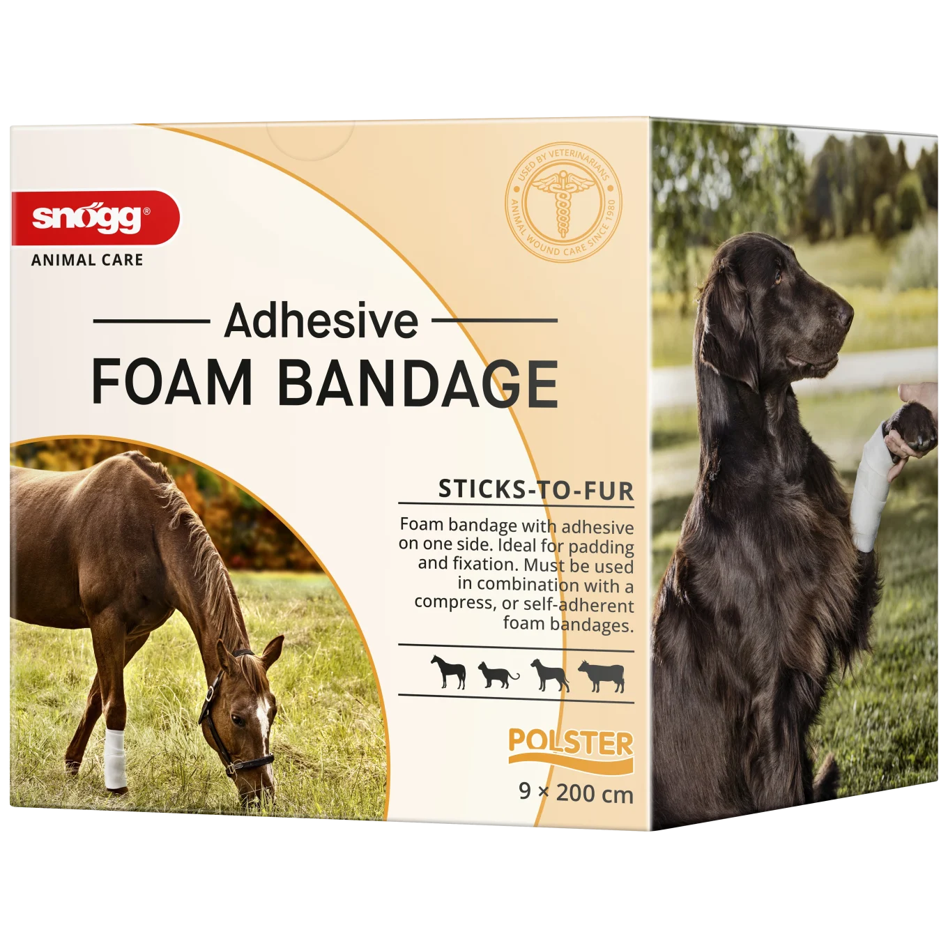 Snögg Foam Bandage Adhesive 9 cm x 2 m Snögg