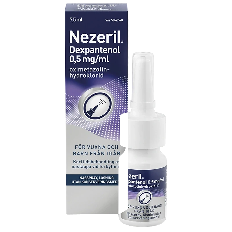 Nezeril Dexpantenol nässpray 0,5mg/ml 7,5 ml Nezeril