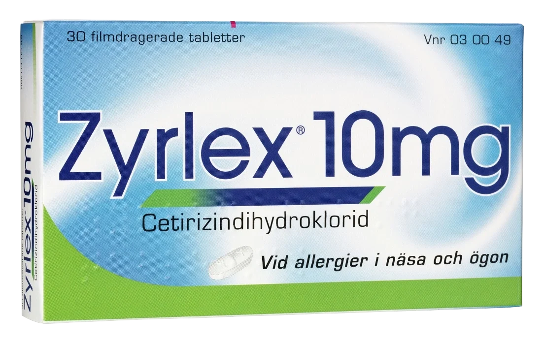 Zyrlex filmdragerad tablett 10 mg 30 st Zyrlex