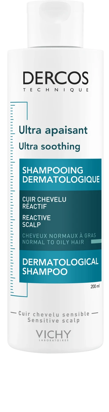 Vichy Dercos Ultra Soothing Shampoo normalt/fett hår 200 ml Vichy