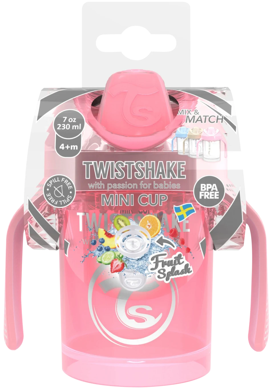 Twistshake Mini Cup 4+ mån 230 ml Pastel Light Pink Twistshake
