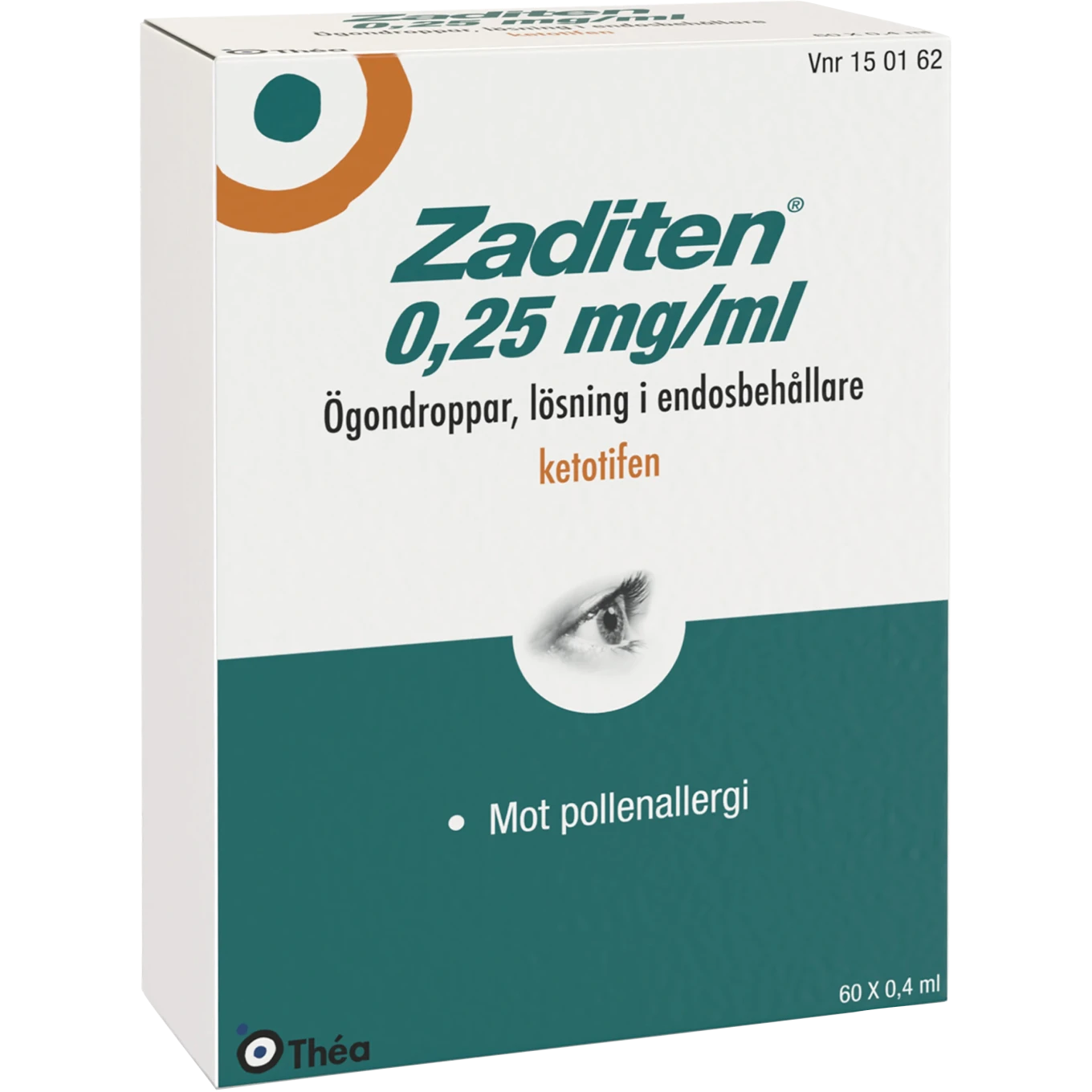 Zaditen ögondroppar lösning i endosbehållare 0,25 mg/ml 60x0,4 ml Zaditen