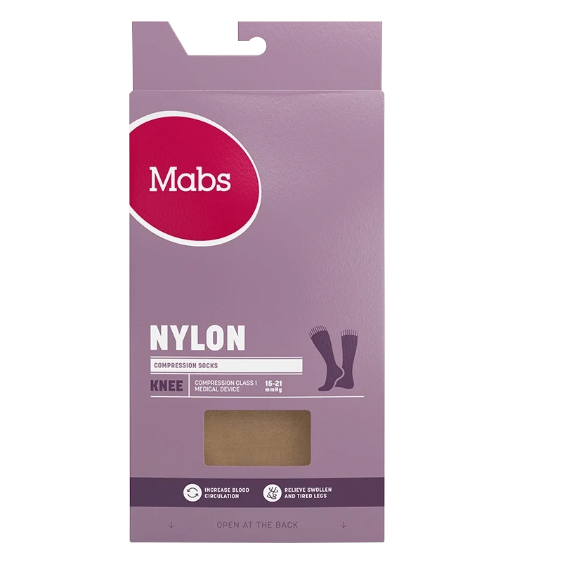 Mabs Nylon Knee Tan 1 par XL Mabs