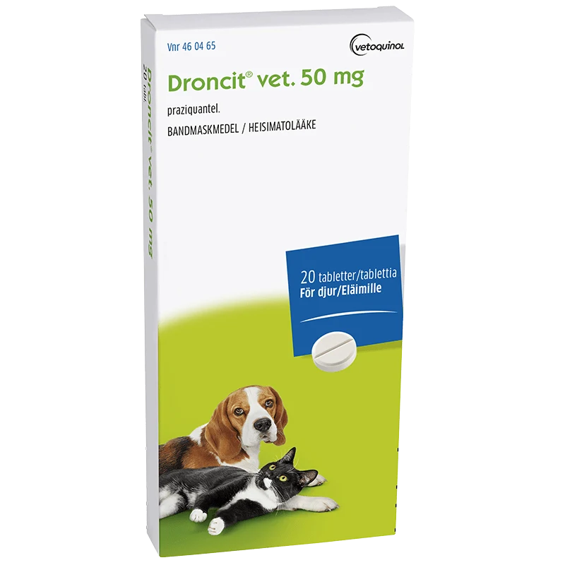 Droncit vet. tablett 50 mg 20 st Drontal
