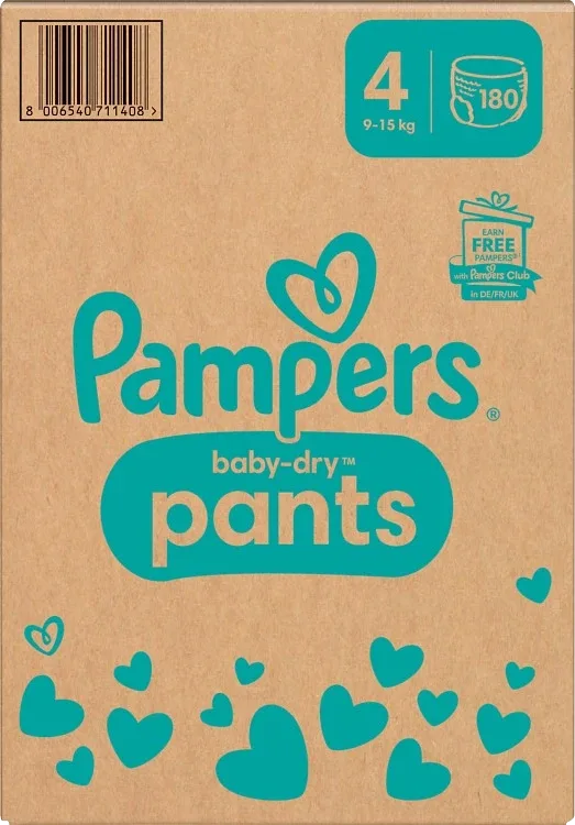 Pampers Baby-Dry stl 4 9-15 kg 180 st Pampers