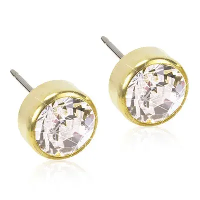 Blomdahl Örhängen Bezel Crystal Gold 5 mm Blomdahl