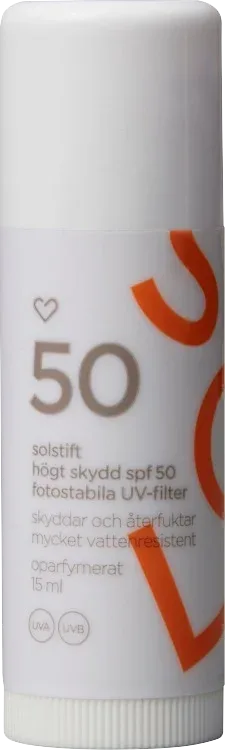 Hjärtats Solstift Oparfymerat SPF 50, 15 ml Hjärtats