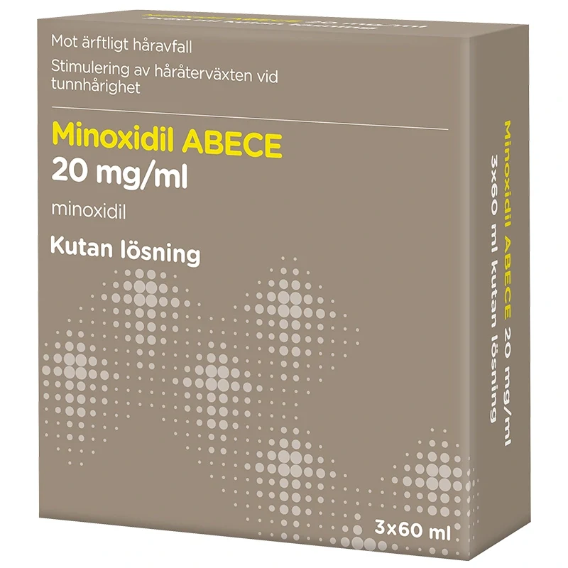 Minoxidil ABECE Kutan lösning 20mg/ml Flaska, 3x60ml ABECE