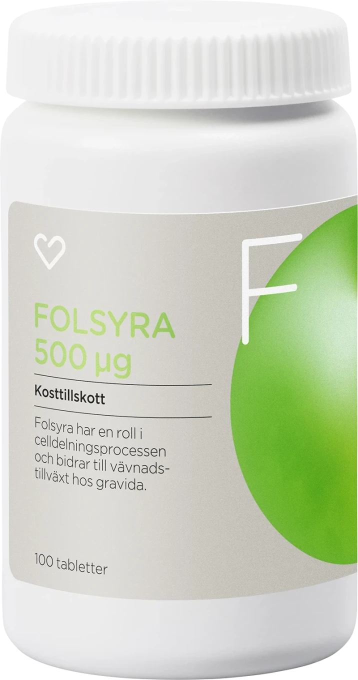 Hjärtats Folsyra Tablett 100 st Hjärtats