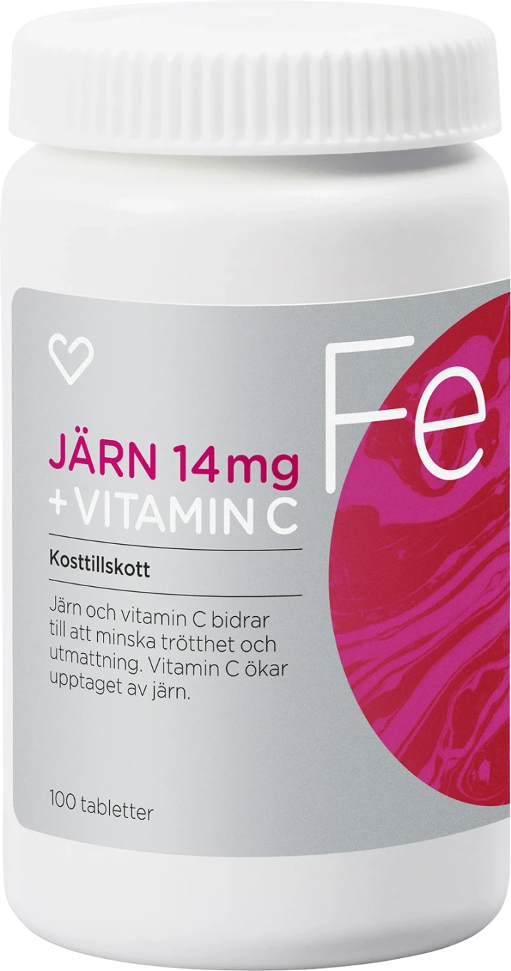 Hjärtats Järn + Vitamin C Tablett 100 st Hjärtats