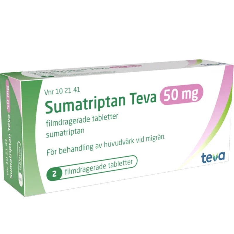 Sumatriptan Teva filmdragerad tablett 50 mg 2 st Teva