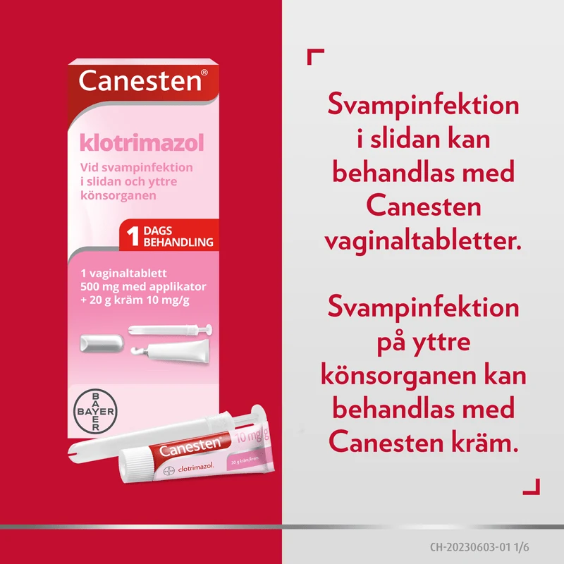 Canesten vaginaltablett och kräm 500 mg+1% 1 st Canesten