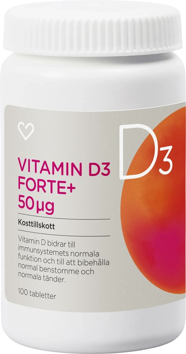 Hjärtats Vitamin D Forte+ 50 µg Tablett 100 st Hjärtats