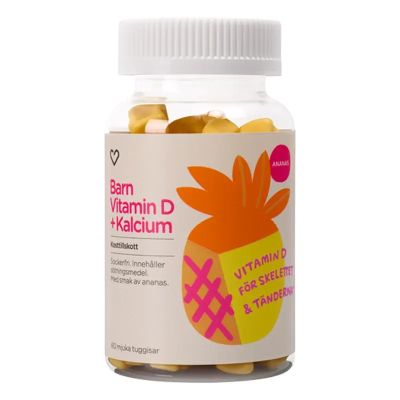 Hjärtats Barn Vitamin D + Kalcium tuggisar 60 st Hjärtats
