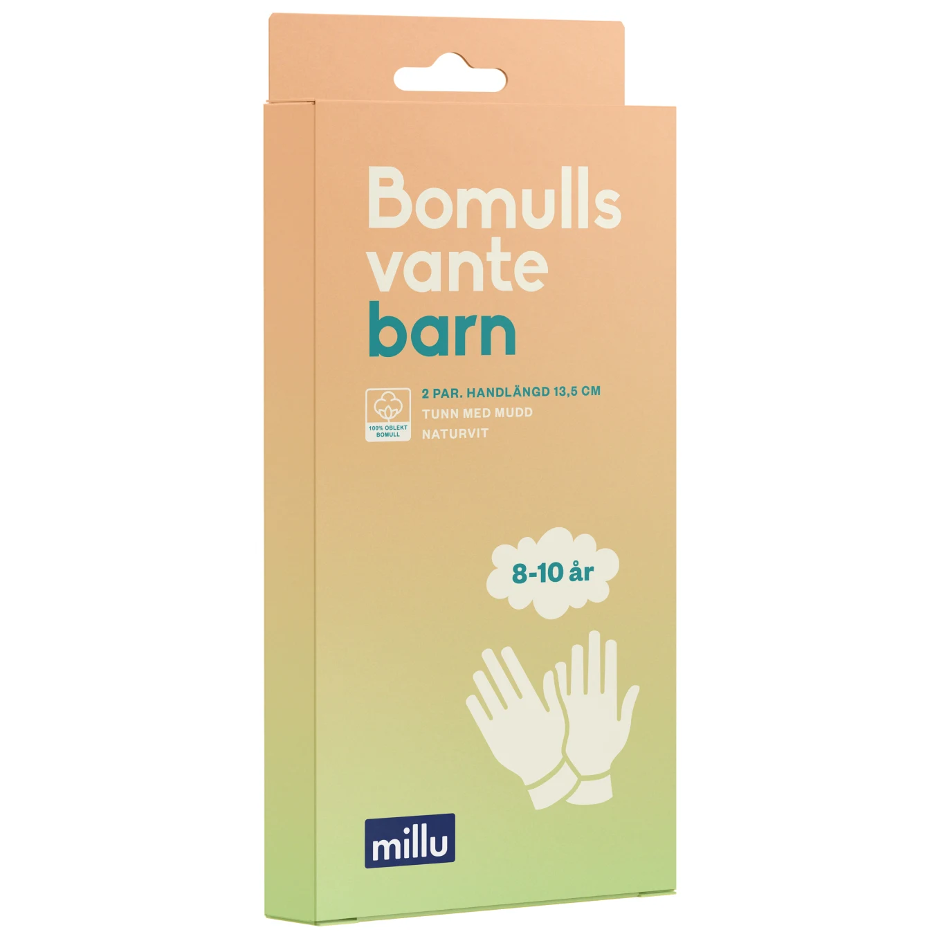 Millu Bomullsvante Barn 8-10 år 2 par Millu