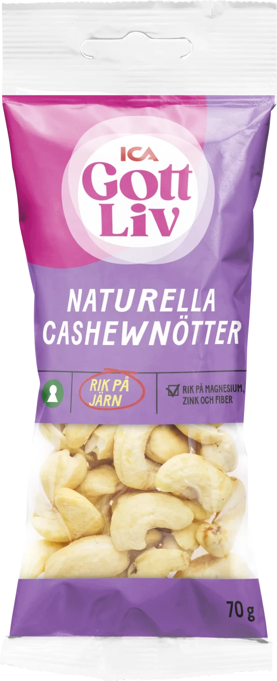 ICA Gott Liv Naturell Cashew 70 g ICA Gott Liv