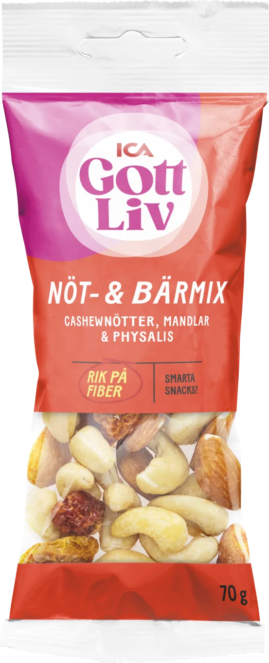 ICA Gott Liv Nöt & Bärmix 70 g ICA Gott Liv
