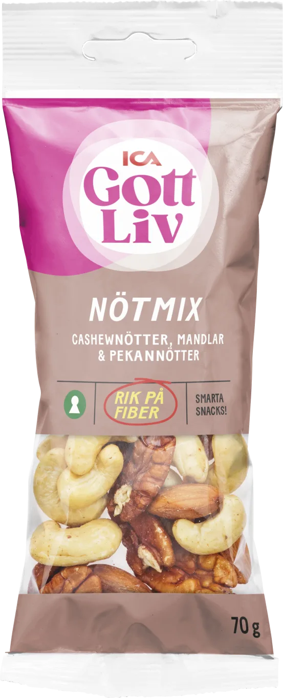 ICA Gott Liv Nötmix Cashew Mandel Pekannöt 70 g ICA Gott Liv
