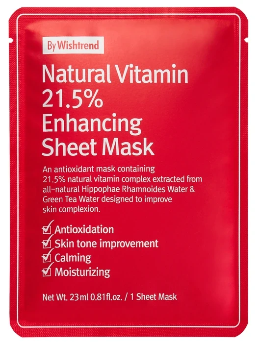 By Wishtrend Natural Vitamin 21.5% Enhancing Sheet Mask 23 ml Bywishtrend