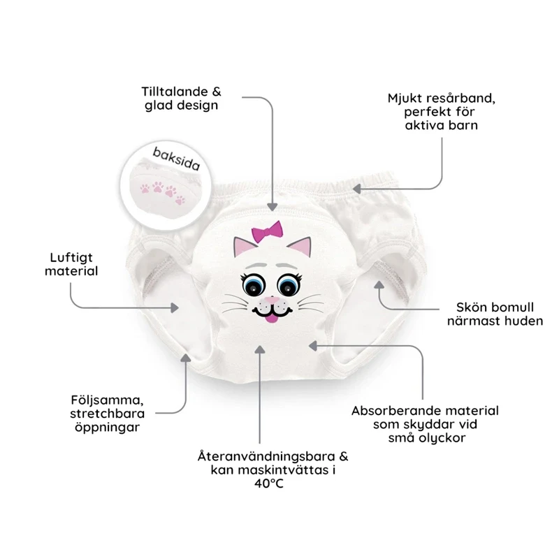 My Carry Potty Potträningsbyxa Katt 3-pack 18-24 mån My Carry Potty