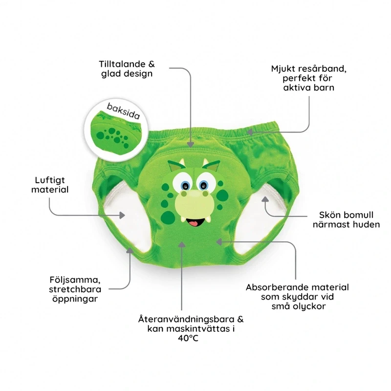 My Carry Potty Potträningsbyxa Dinosaurie 3-pack 2-3 år My Carry Potty