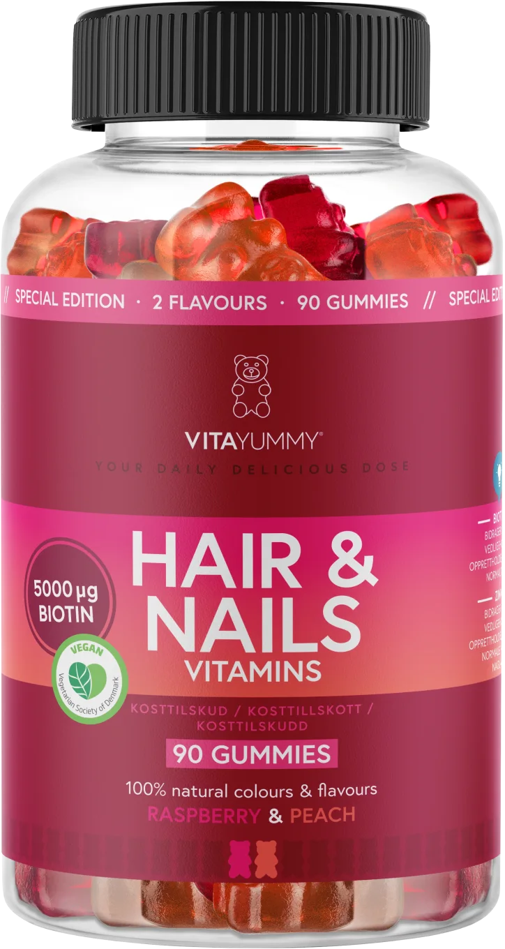 VitaYummy Hair & Nails Raspberry & Peach Mix 90st VitaYummy