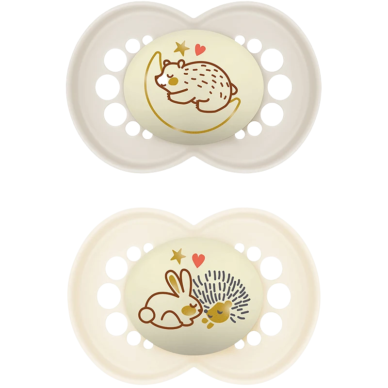 MAM Original Night Napp 6-16 mån Silikon 2-pack Neutral Mam