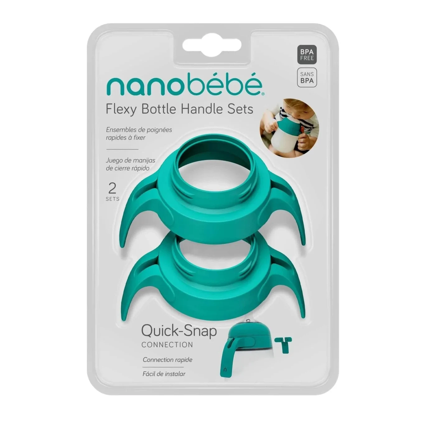 Nanobébé Handtag Flexy flaska 2-pack Turkos Nanobébé