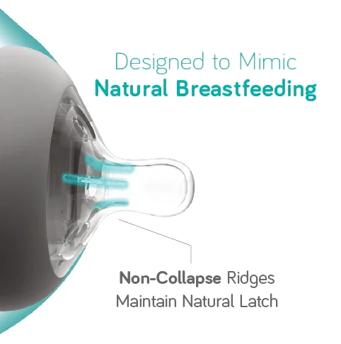 Nanobébé Flexy silikonflaska Anti-kolik 270 ml  Turkos Nanobébé