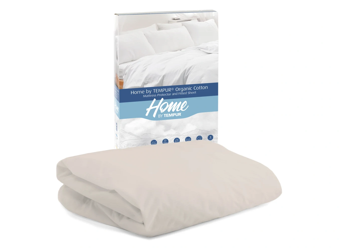 Tempur Bäddmadrasskydd Ekologisk Bomull 180 x 200 cm Naturvit Tempur