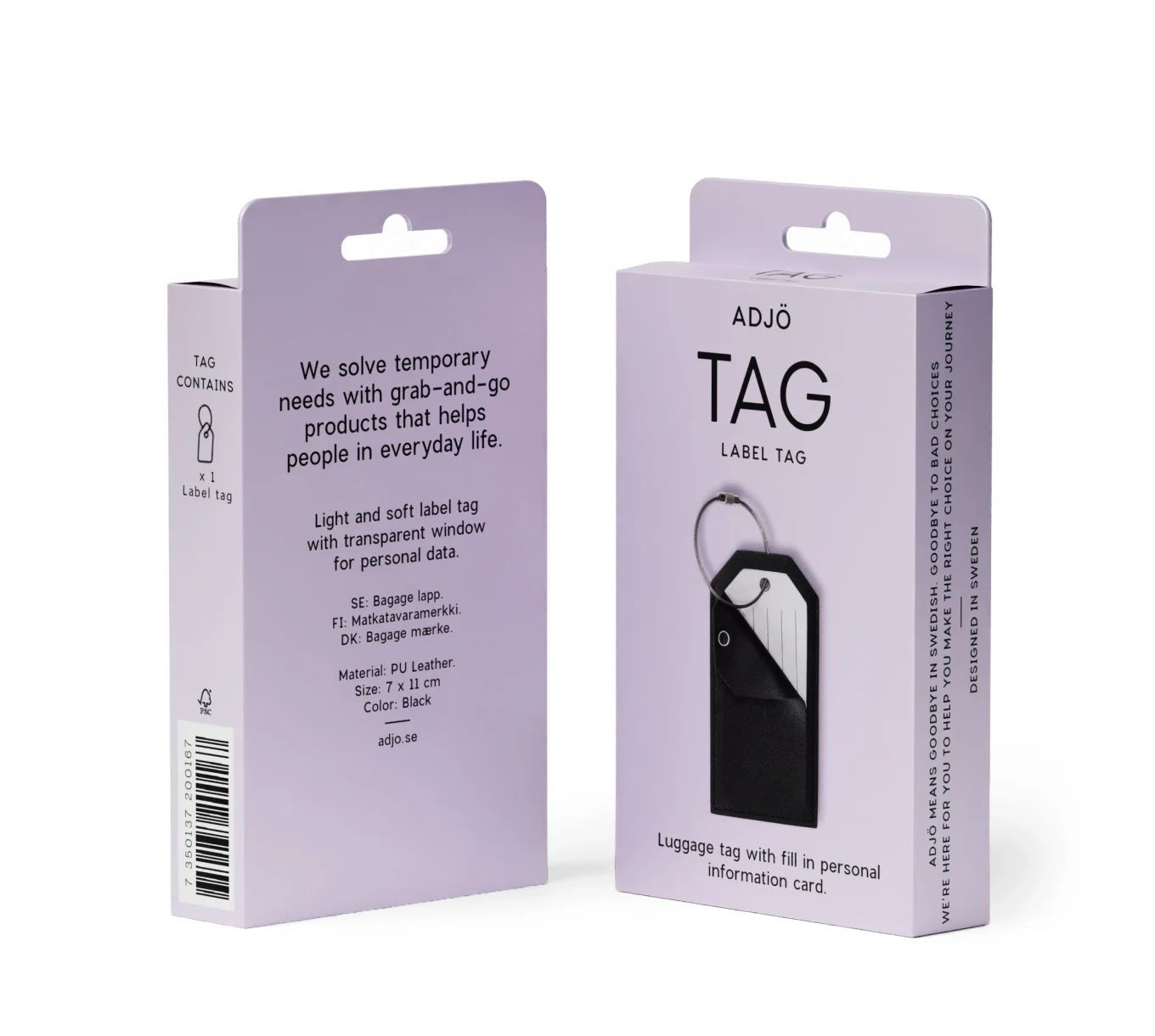ADJÖ TAG Luggage tag Black ADJÖ