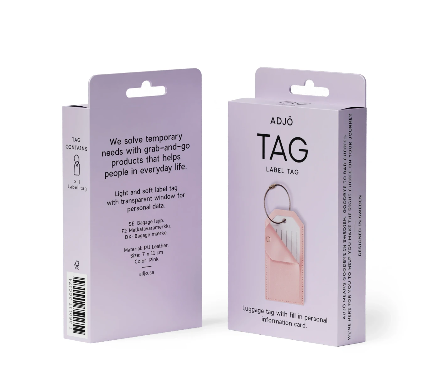 ADJÖ TAG Luggage tag Pink ADJÖ