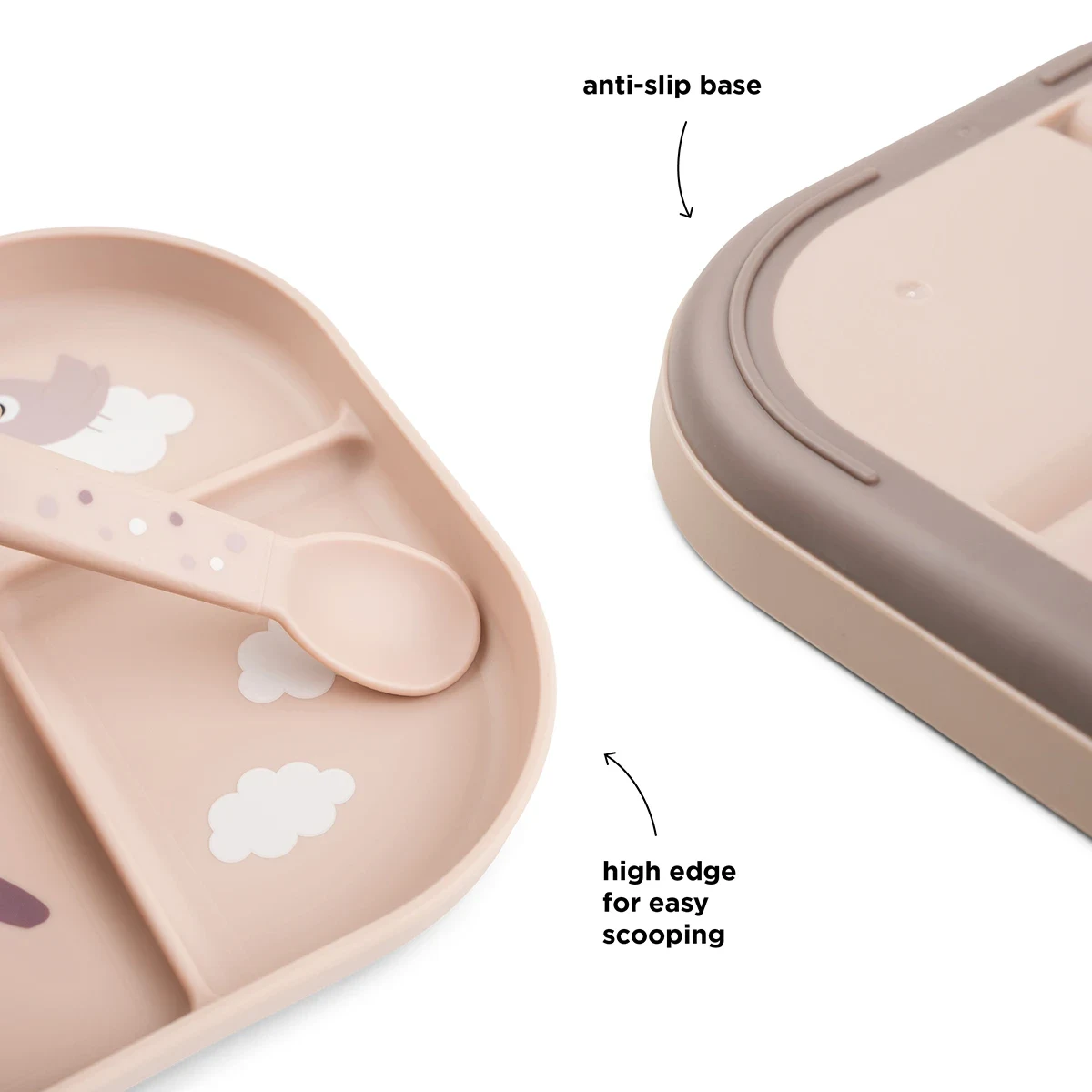 Done by Deer Foodie Compartment Plate Happy clouds Powder Done by Deer