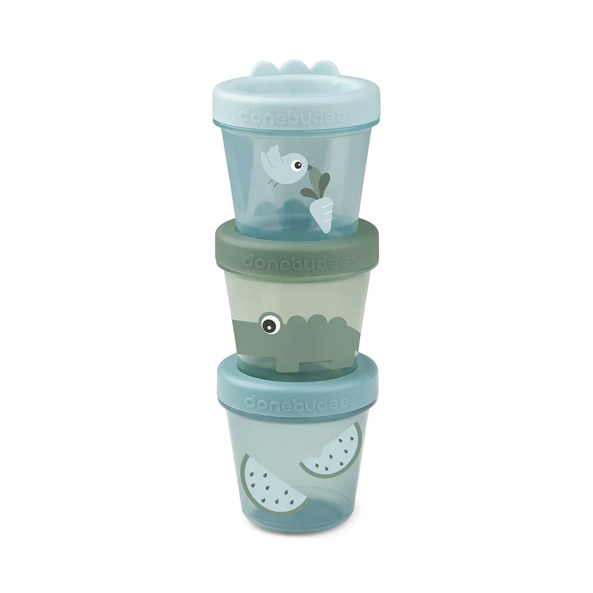 Done by Deer Baby Food Container Croco Green 3-pack Done by Deer