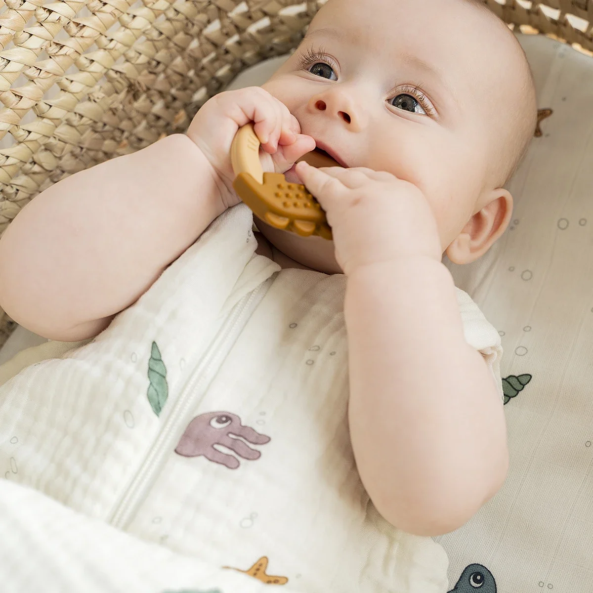 Done by Deer Teether Deer Friends Mustard/Powder 2-pack Done by Deer