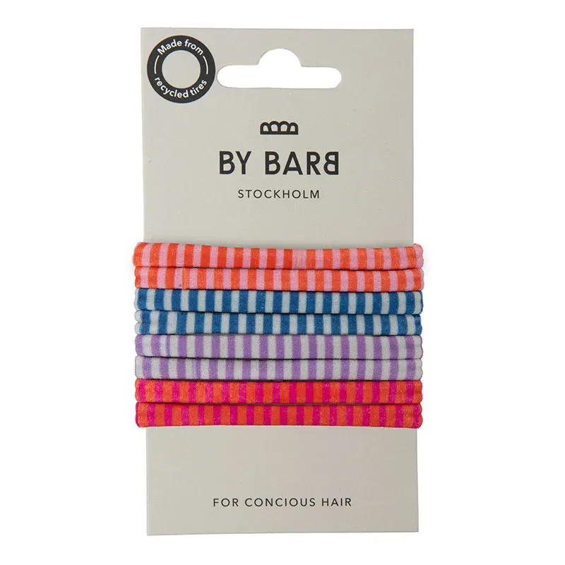 ByBarb Hårsnoddar multifärgad randig, 8-pack ByBarb
